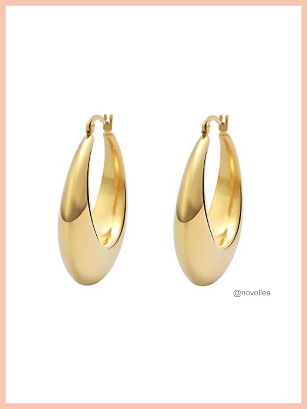 Chunky Large Thick Rounded Tube Hoop Earrings 316L Stainless Steel
